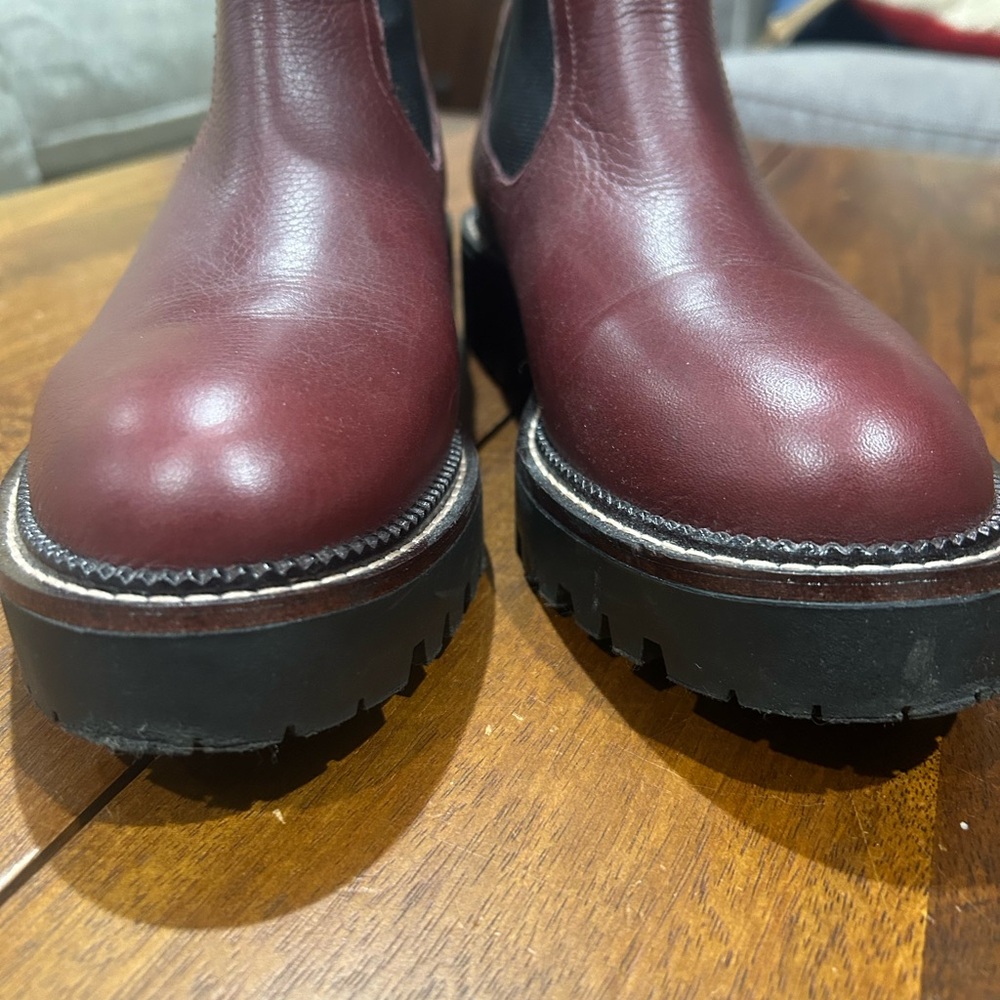 Calson Burgundy Leather Chelsea Boots - Picture 3 of 8
